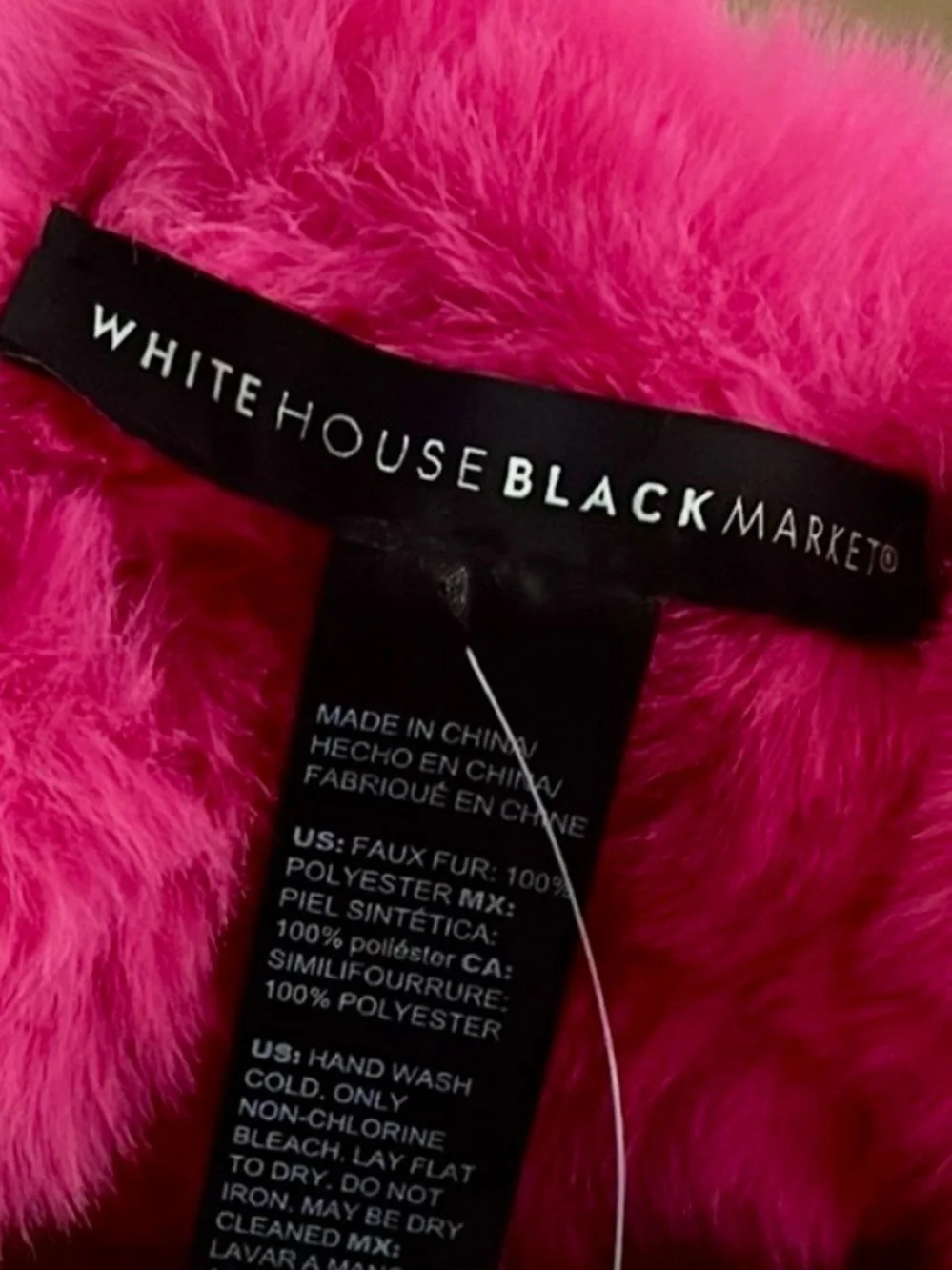 White House Black Market Pink Faux Fur neck warmer scarf